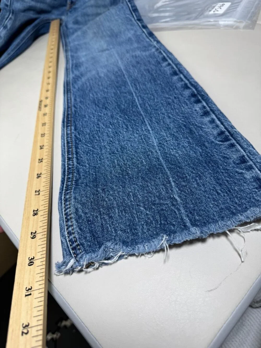 Free People French Girl Flare Jeans size 24 Blue Denim Western Cowgirl Country